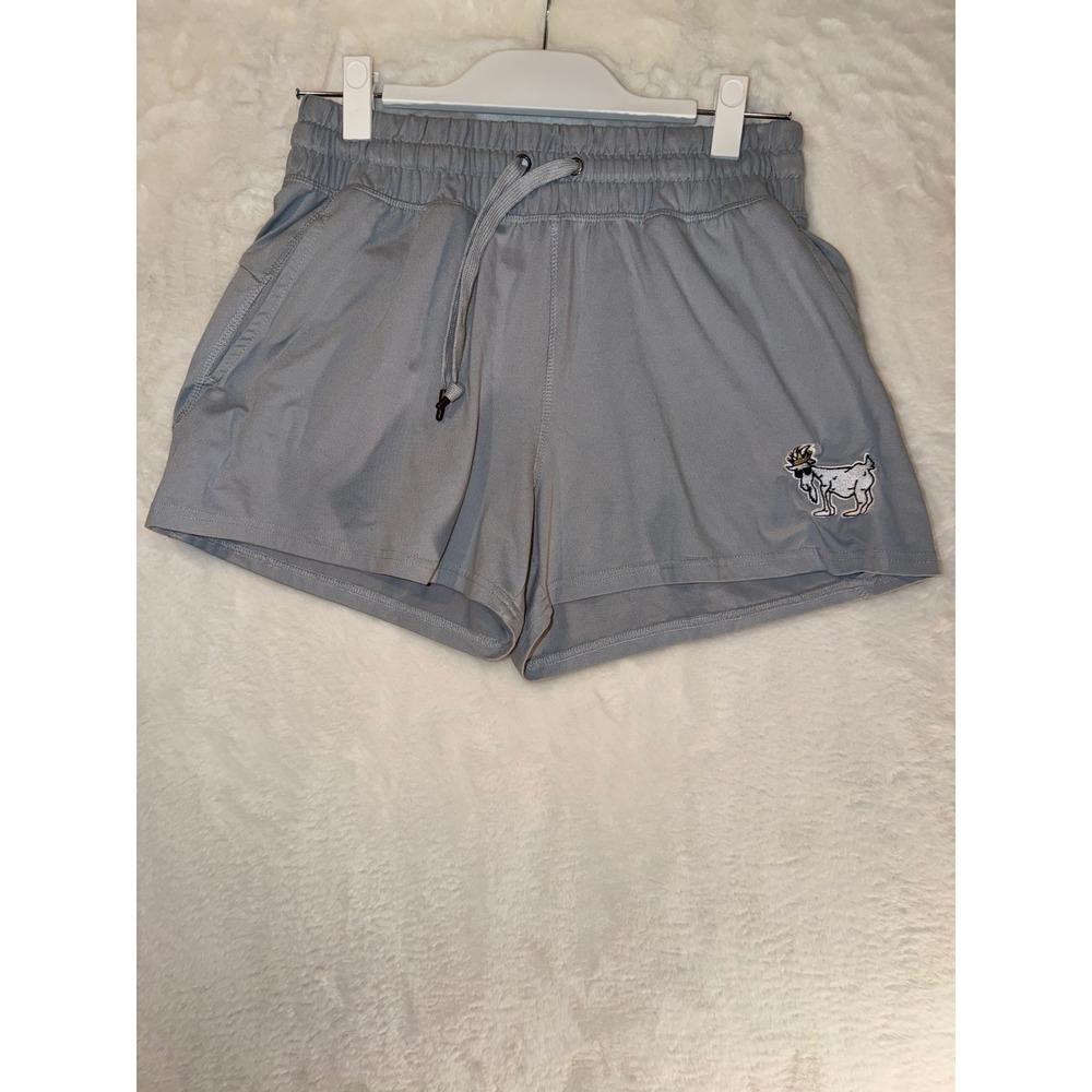 GOAT USA Mens Gray Athletic Gym Shorts‎ Medium GT2SH22205A Chuck Logo Drawstring